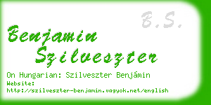 benjamin szilveszter business card