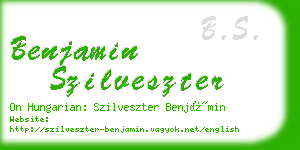 benjamin szilveszter business card